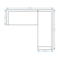 EVELINA καναπές οικιακού χώρου 290x250xH95 ταπετσαρία ΕΠΙΛΟΓΗΣ